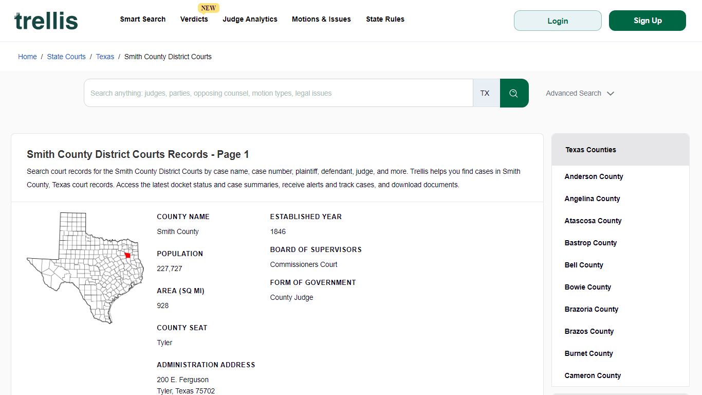 Smith County District Court Records | Docket Search Texas Page 1 ...