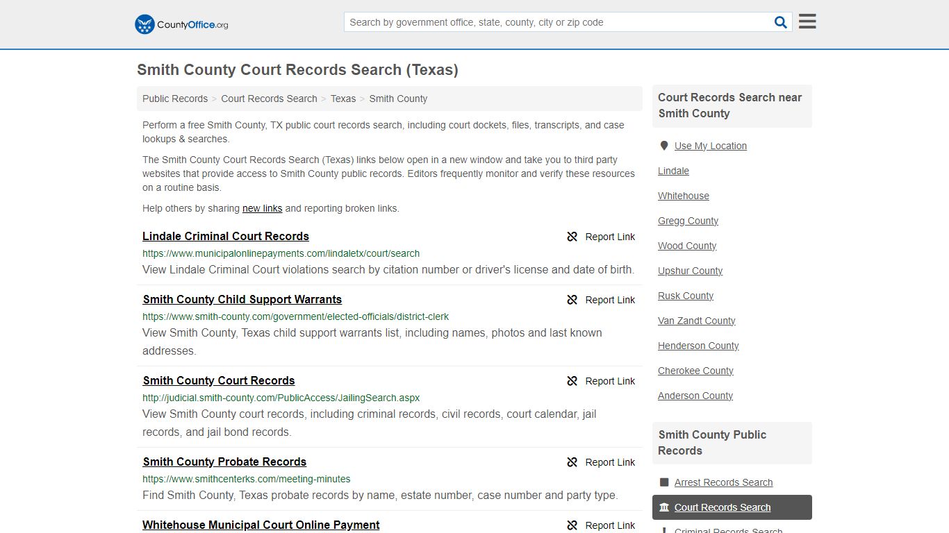 Smith County Court Records Search (Texas) - County Office